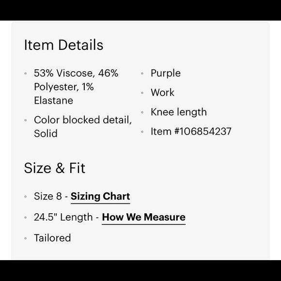 Etcetera maroon and navy skirt. - Picture 7 of 7